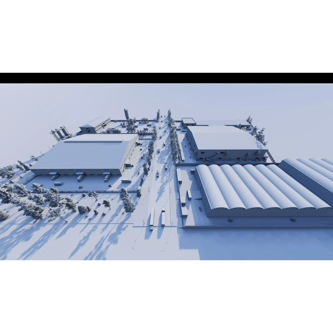 Industrial Factory 3D Model – High Poly Game Asset, FBX, OBJ, PBR - View 21
