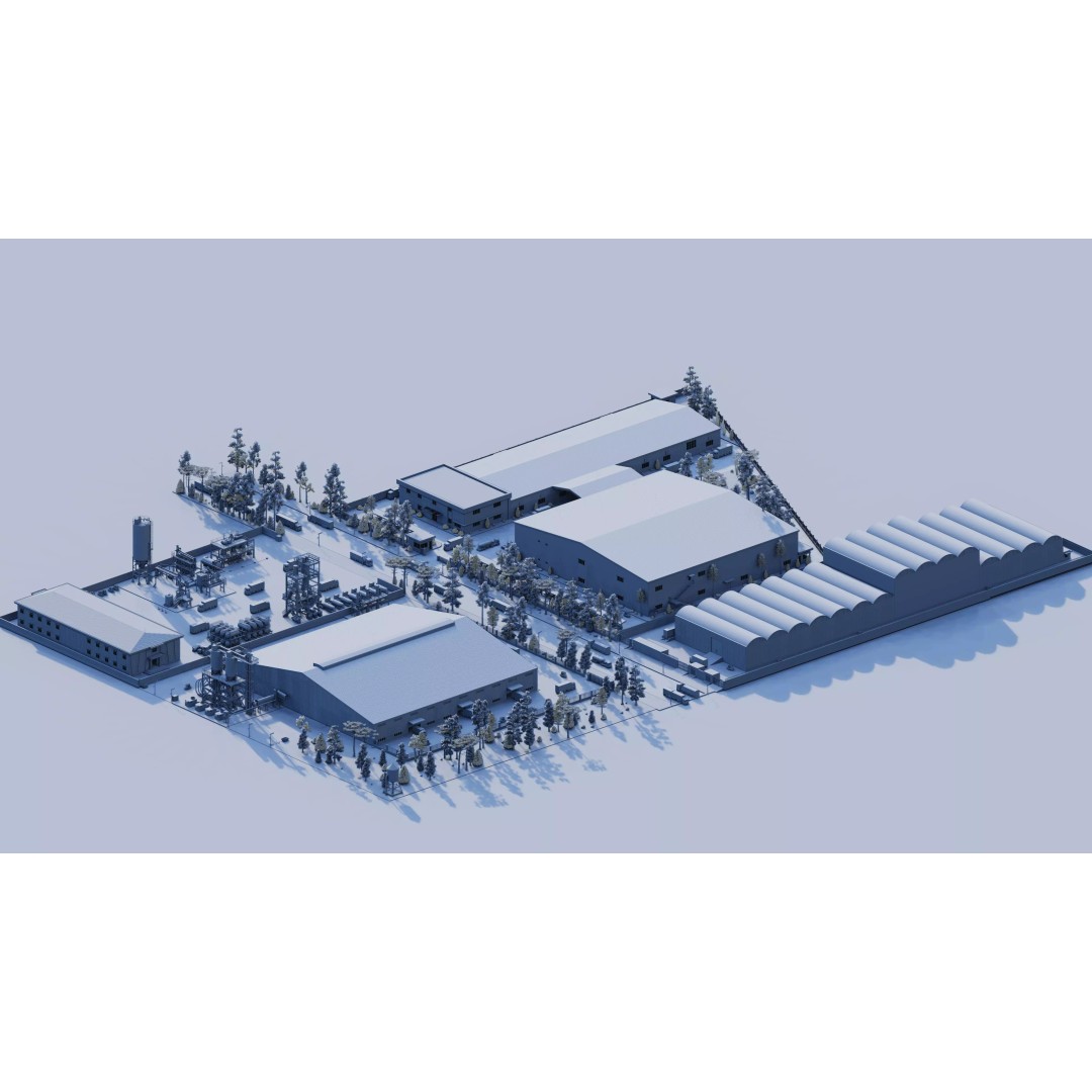 Industrial Factory 3D Model – High Poly Game Asset, FBX, OBJ, PBR - View 28