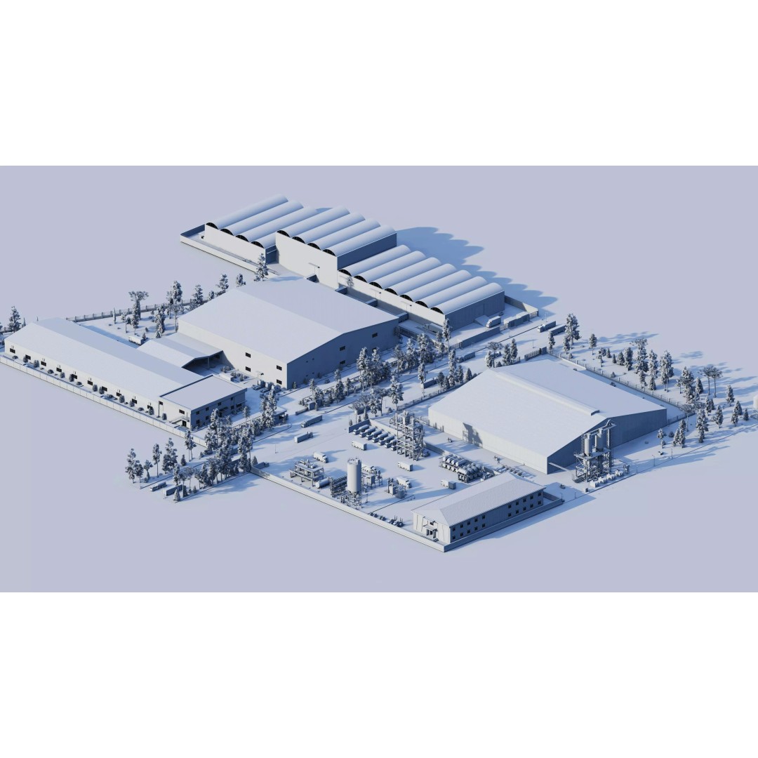 Industrial Factory 3D Model – High Poly Game Asset, FBX, OBJ, PBR - View 29