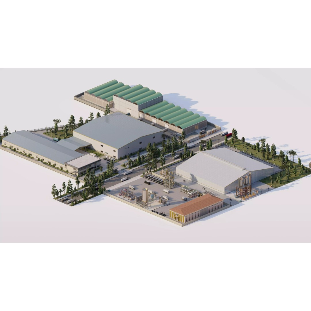 Industrial Factory 3D Model – High Poly Game Asset, FBX, OBJ, PBR - View 3