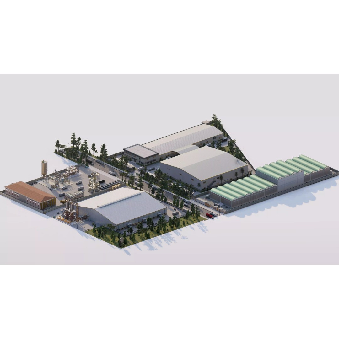 Industrial Factory 3D Model – High Poly Game Asset, FBX, OBJ, PBR - View 4