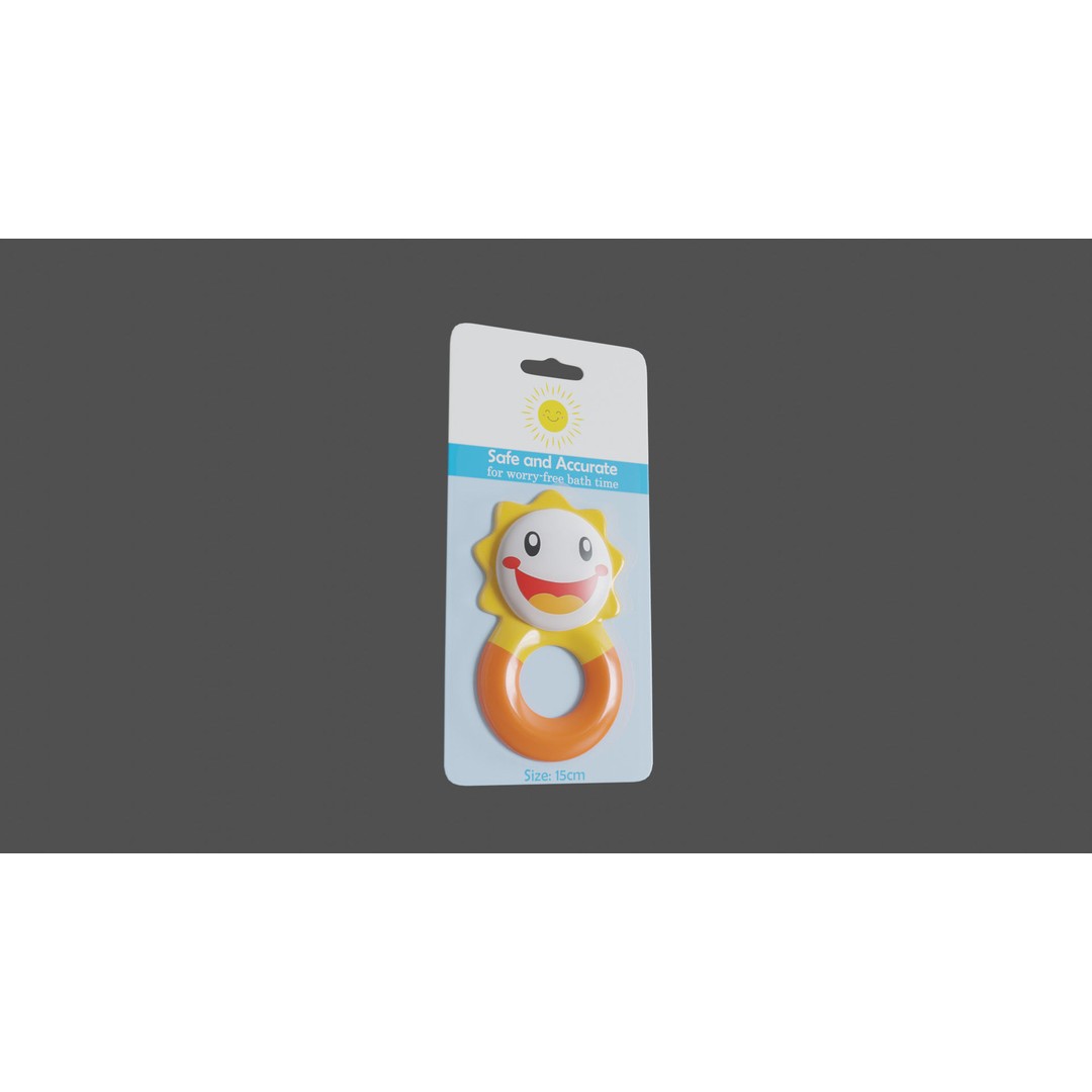 Baby Bath Thermometer 3D Model – Low Poly Game Asset, FBX - View 4