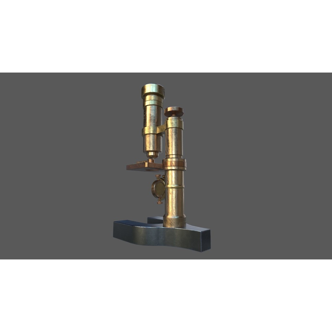 Stylized Microscope 3D Model – Low Poly Game Asset, FBX, OBJ, Blender - View 10