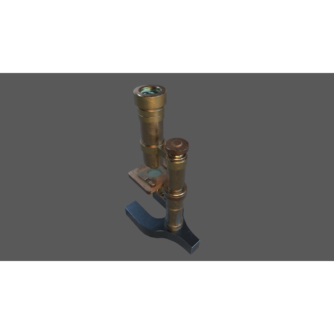Stylized Microscope 3D Model – Low Poly Game Asset, FBX, OBJ, Blender - View 11