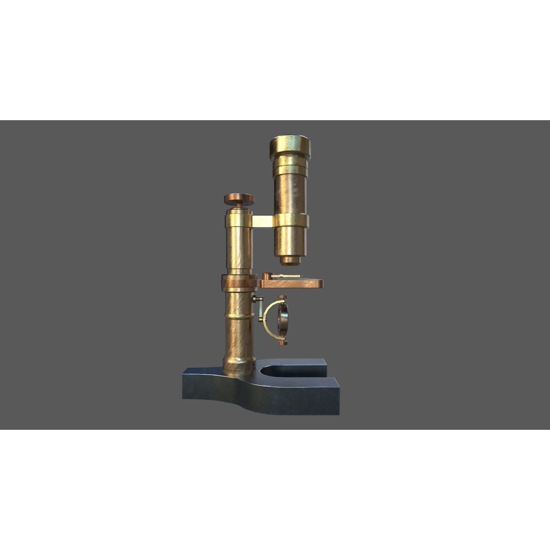 Stylized Microscope 3D Model – Low Poly Game Asset, FBX, OBJ, Blender - View 13