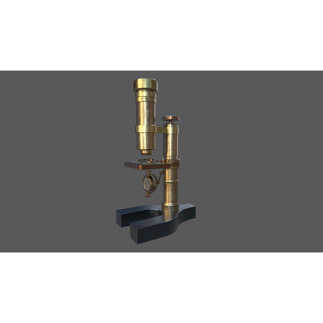 Stylized Microscope 3D Model – Low Poly Game Asset, FBX, OBJ, Blender - View 3