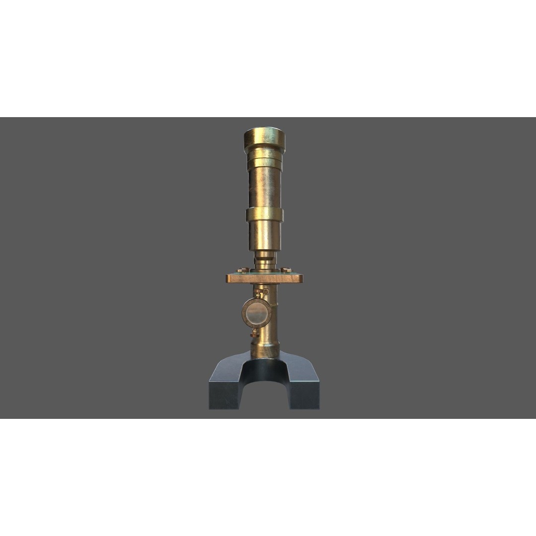 Stylized Microscope 3D Model – Low Poly Game Asset, FBX, OBJ, Blender - View 4