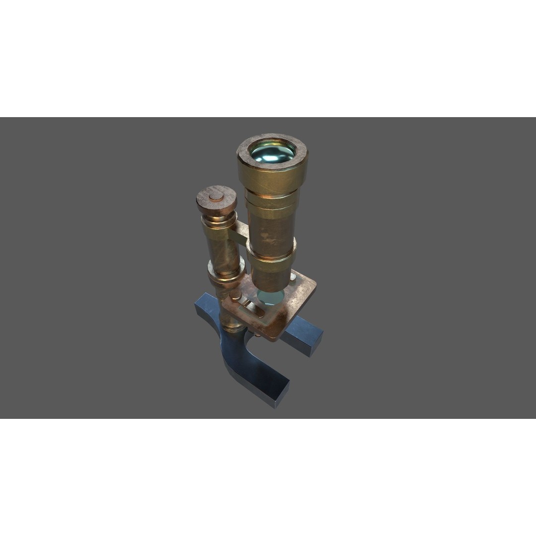 Stylized Microscope 3D Model – Low Poly Game Asset, FBX, OBJ, Blender - View 5