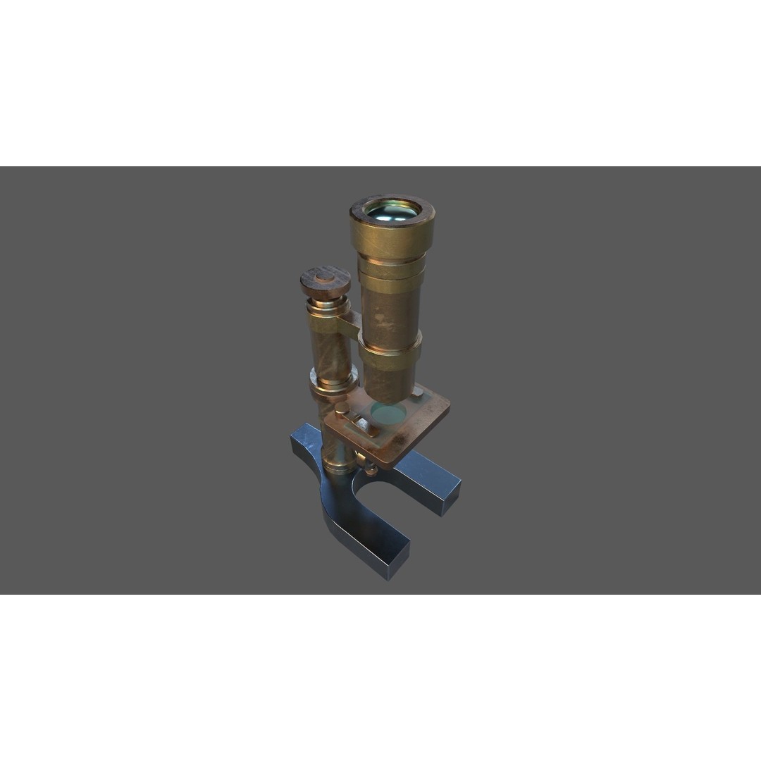 Stylized Microscope 3D Model – Low Poly Game Asset, FBX, OBJ, Blender - View 6