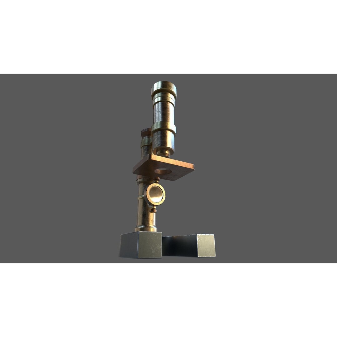 Stylized Microscope 3D Model – Low Poly Game Asset, FBX, OBJ, Blender - View 7