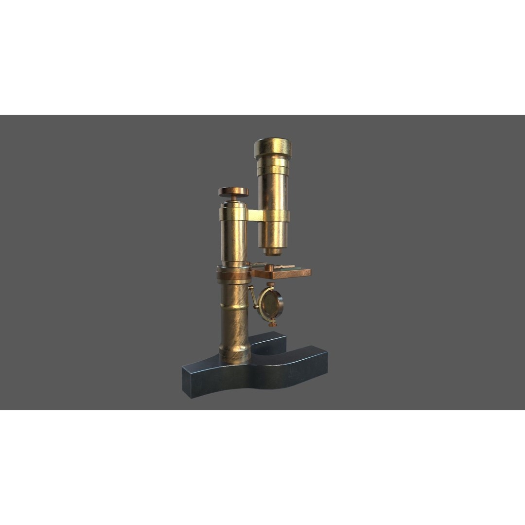 Stylized Microscope 3D Model – Low Poly Game Asset, FBX, OBJ, Blender - View 8