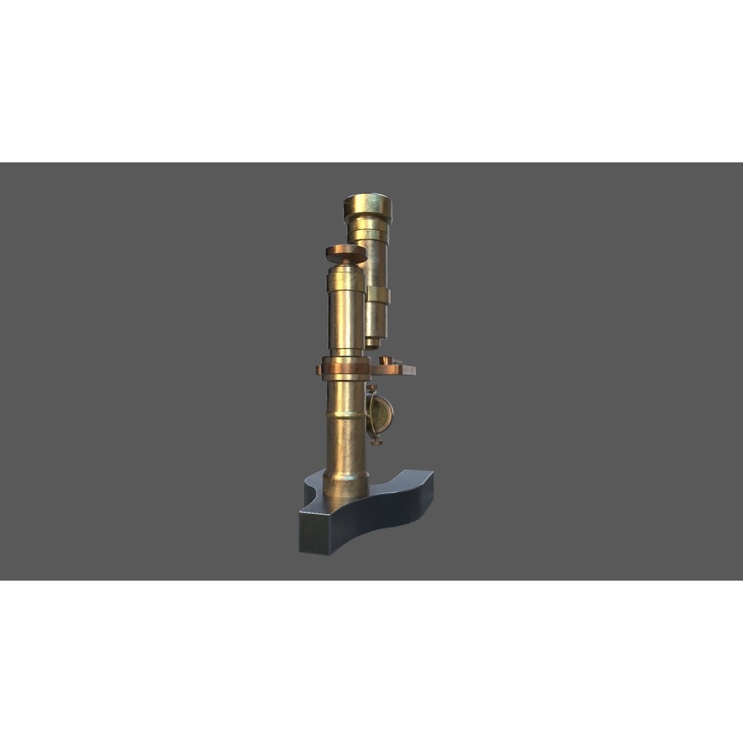 Stylized Microscope 3D Model – Low Poly Game Asset, FBX, OBJ, Blender - View 9