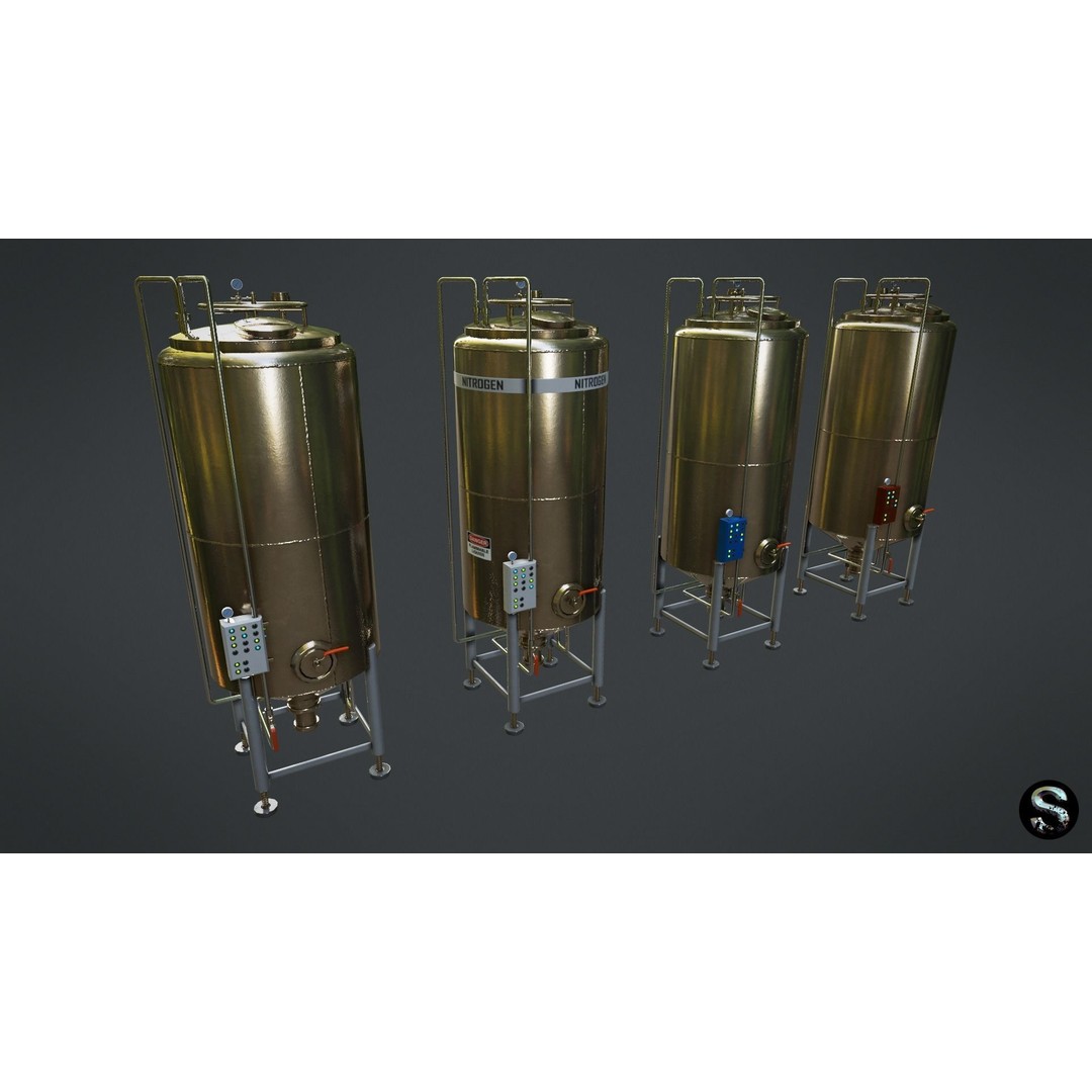 Chemical Container 6 3D Model – Low Poly PBR Game Asset, FBX