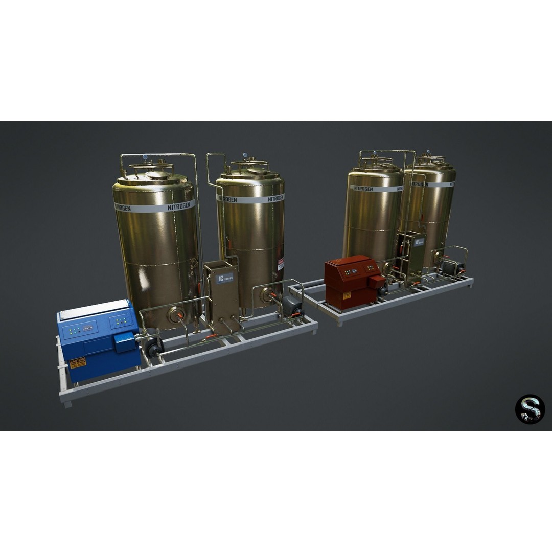 Chemical Container 6 3D Model – Low Poly PBR Game Asset, FBX - View 3