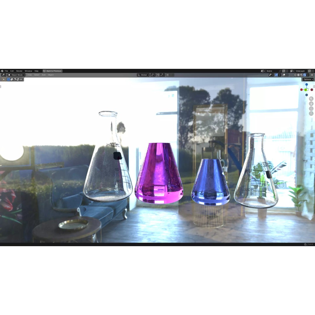 Flasks 3D Model – Low Poly PBR Laboratory Asset, FBX & OBJ - View 18