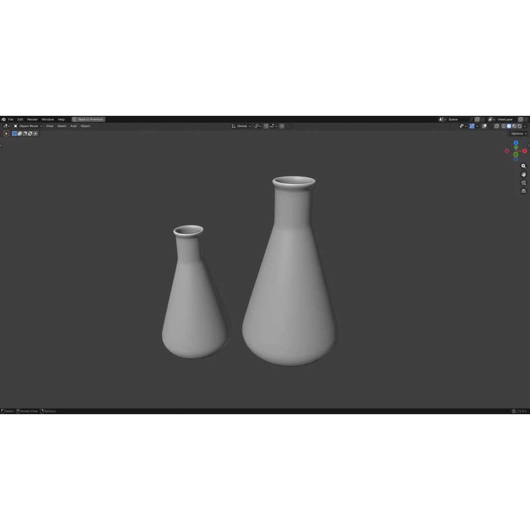 Flasks 3D Model – Low Poly PBR Laboratory Asset, FBX & OBJ - View 20