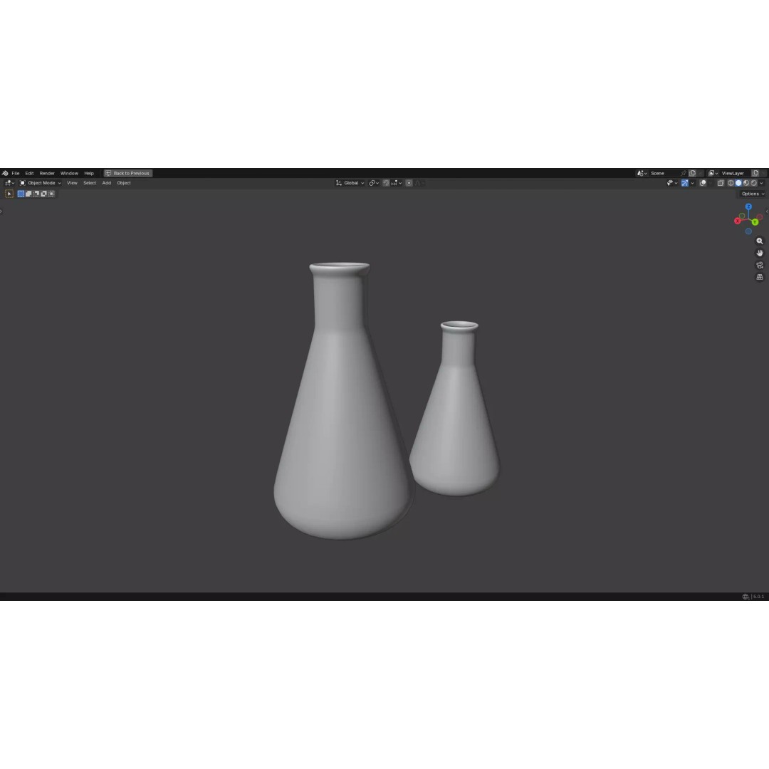 Flasks 3D Model – Low Poly PBR Laboratory Asset, FBX & OBJ - View 21