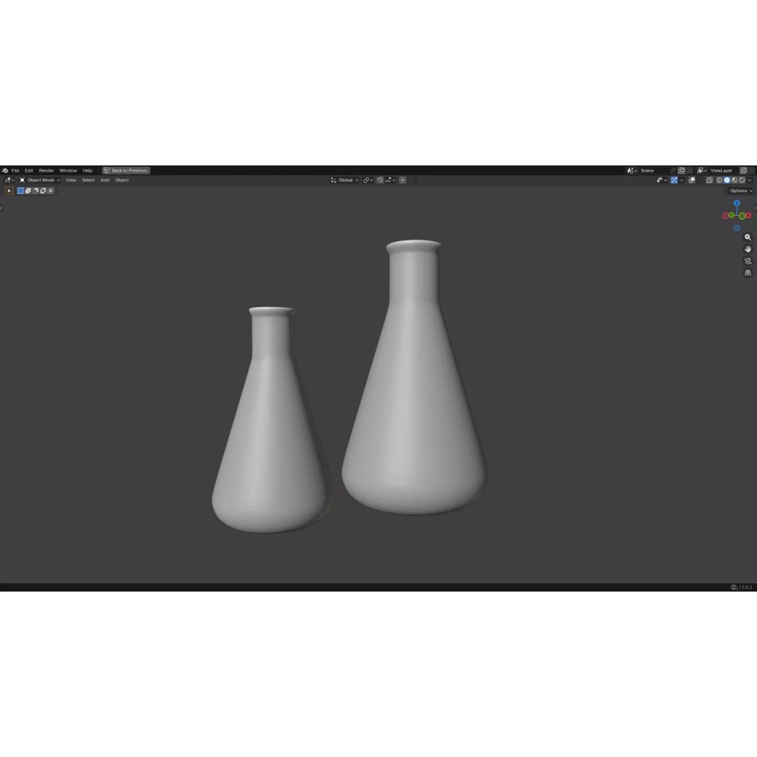 Flasks 3D Model – Low Poly PBR Laboratory Asset, FBX & OBJ - View 23