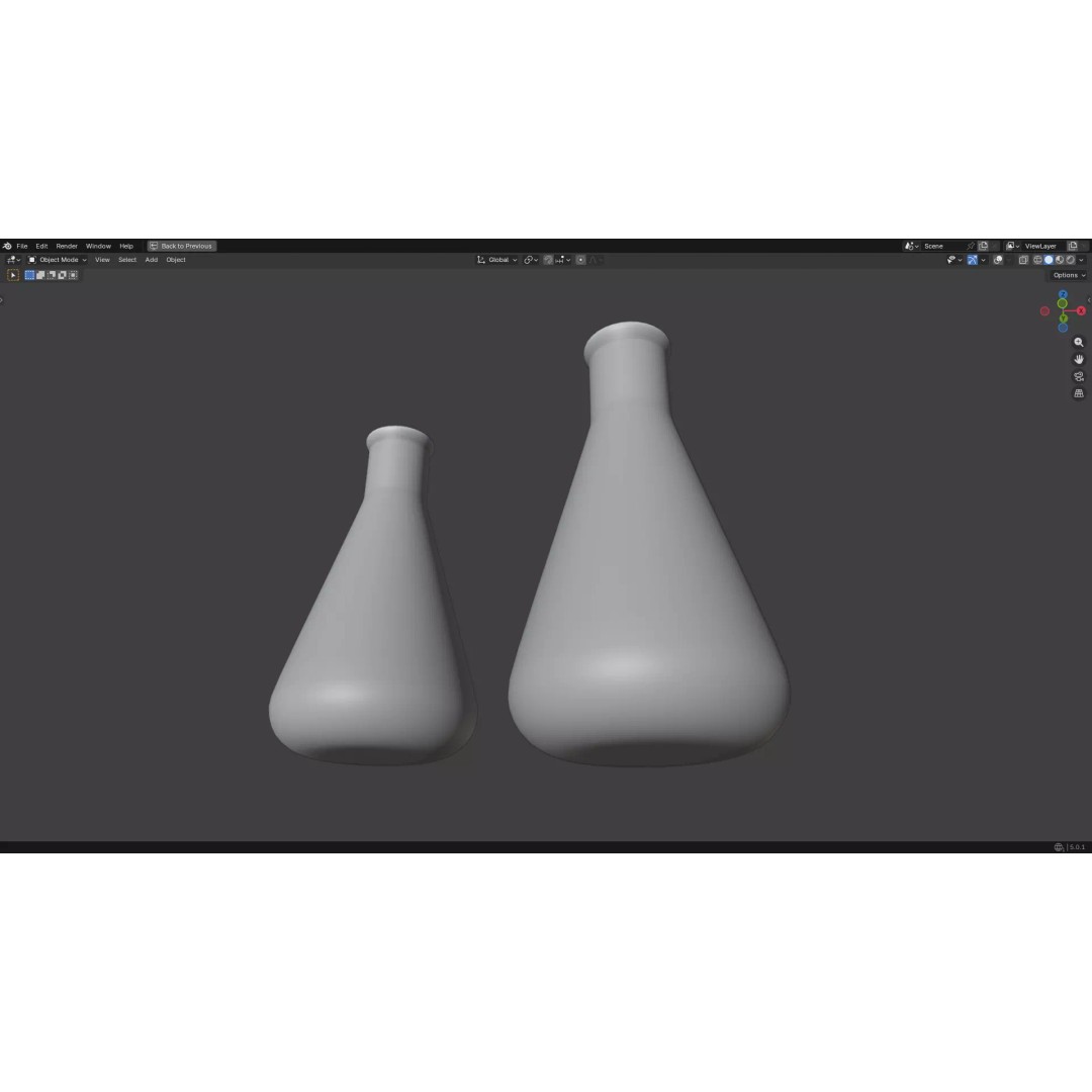 Flasks 3D Model – Low Poly PBR Laboratory Asset, FBX & OBJ - View 24
