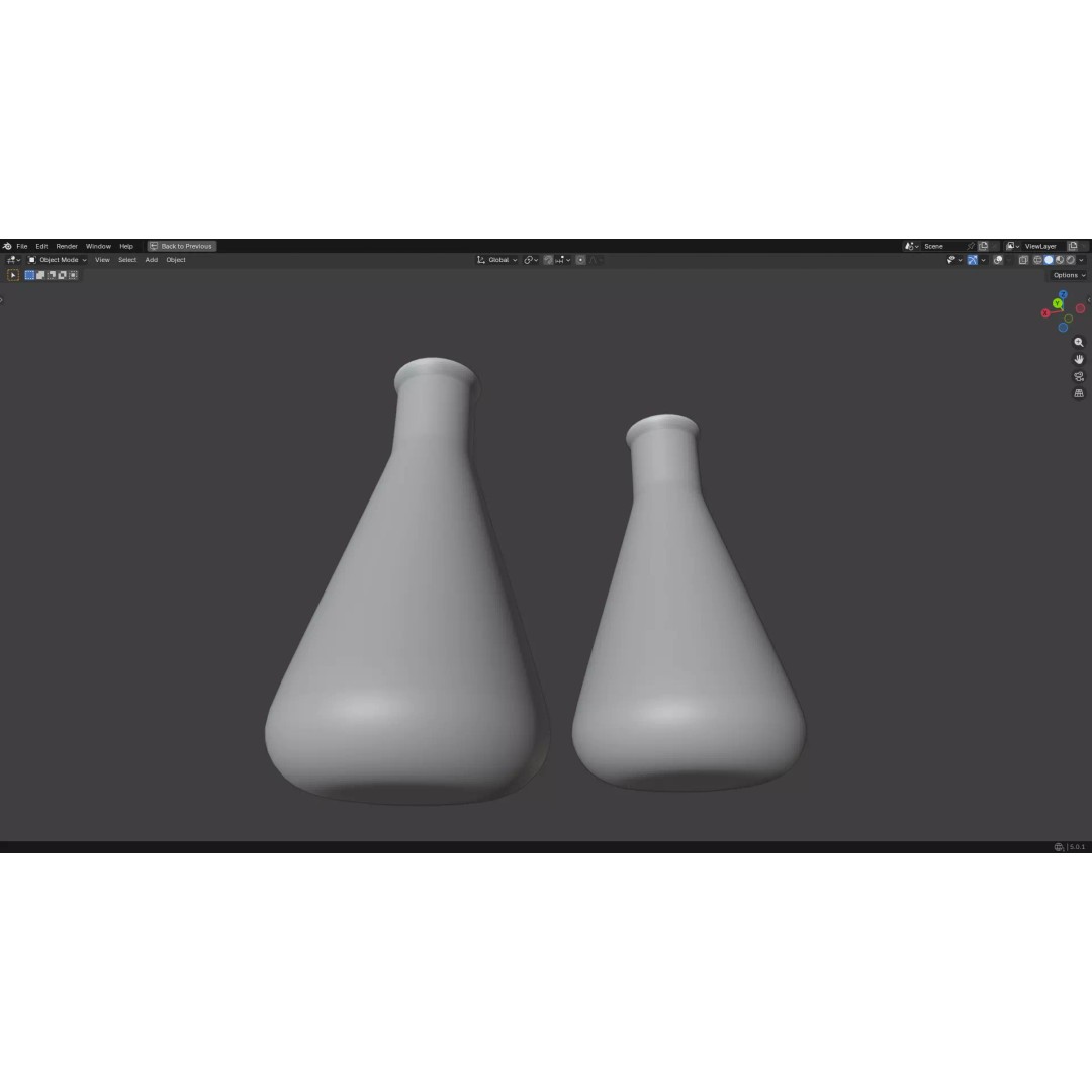 Flasks 3D Model – Low Poly PBR Laboratory Asset, FBX & OBJ - View 26
