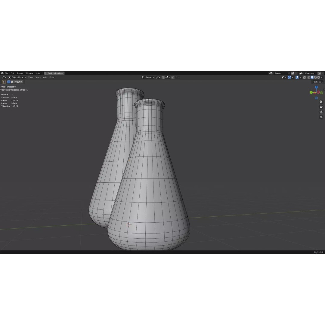 Flasks 3D Model – Low Poly PBR Laboratory Asset, FBX & OBJ - View 28