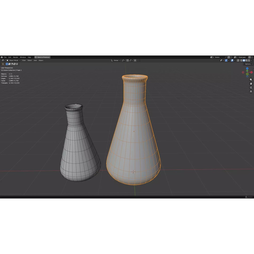 Flasks 3D Model – Low Poly PBR Laboratory Asset, FBX & OBJ - View 29