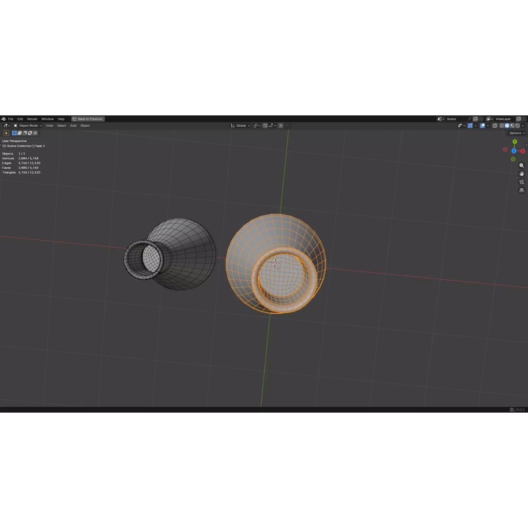 Flasks 3D Model – Low Poly PBR Laboratory Asset, FBX & OBJ - View 30