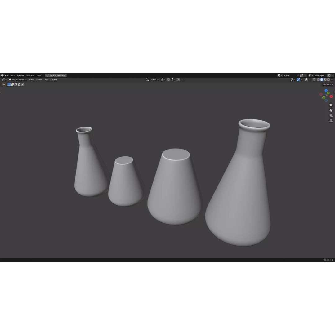 Flasks 3D Model – Low Poly PBR Laboratory Asset, FBX & OBJ - View 35