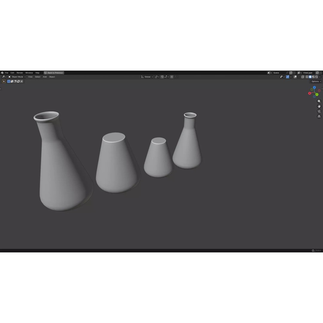 Flasks 3D Model – Low Poly PBR Laboratory Asset, FBX & OBJ - View 36