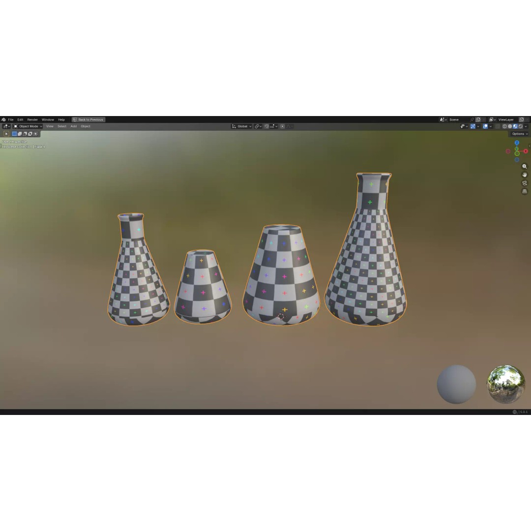Flasks 3D Model – Low Poly PBR Laboratory Asset, FBX & OBJ - View 39