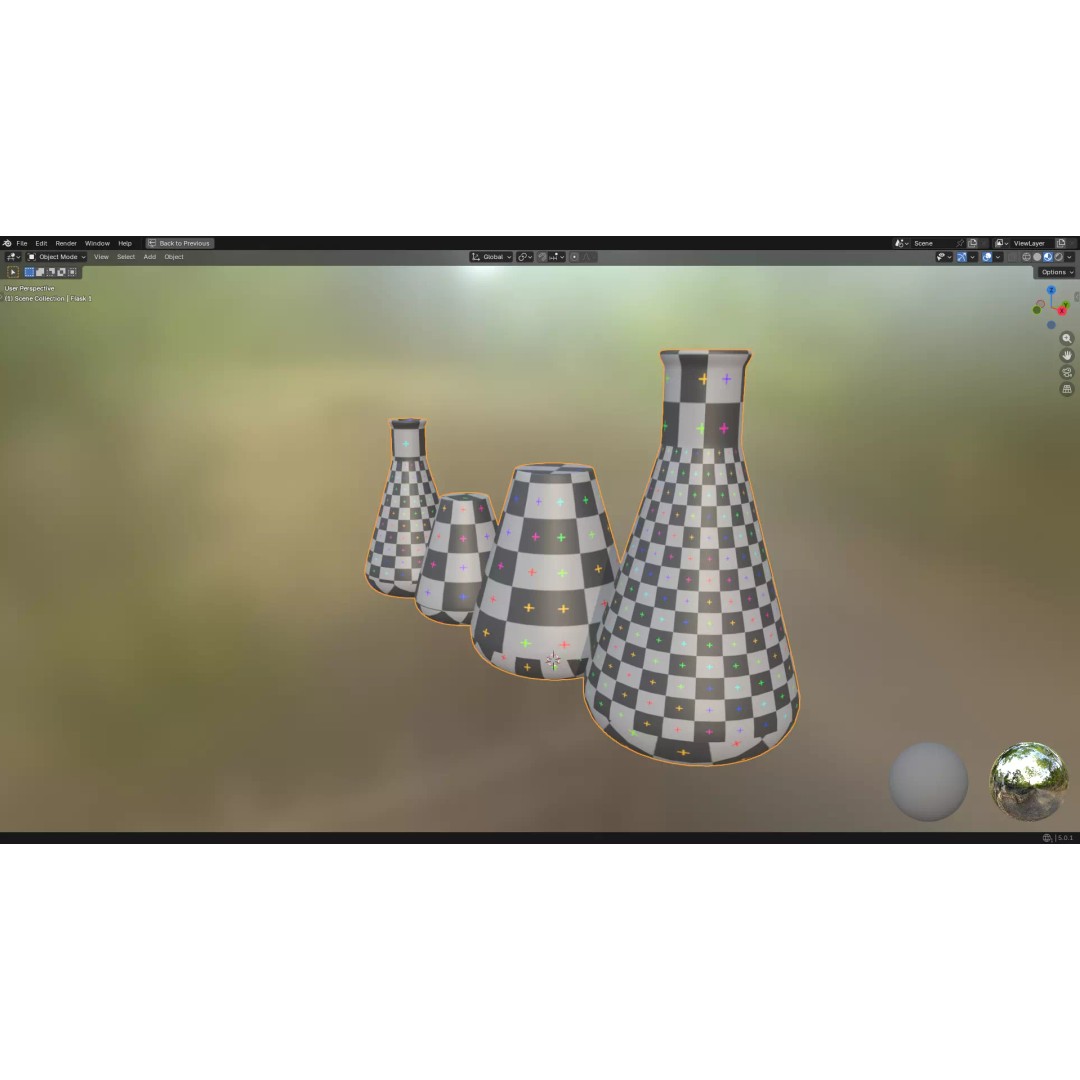 Flasks 3D Model – Low Poly PBR Laboratory Asset, FBX & OBJ - View 40