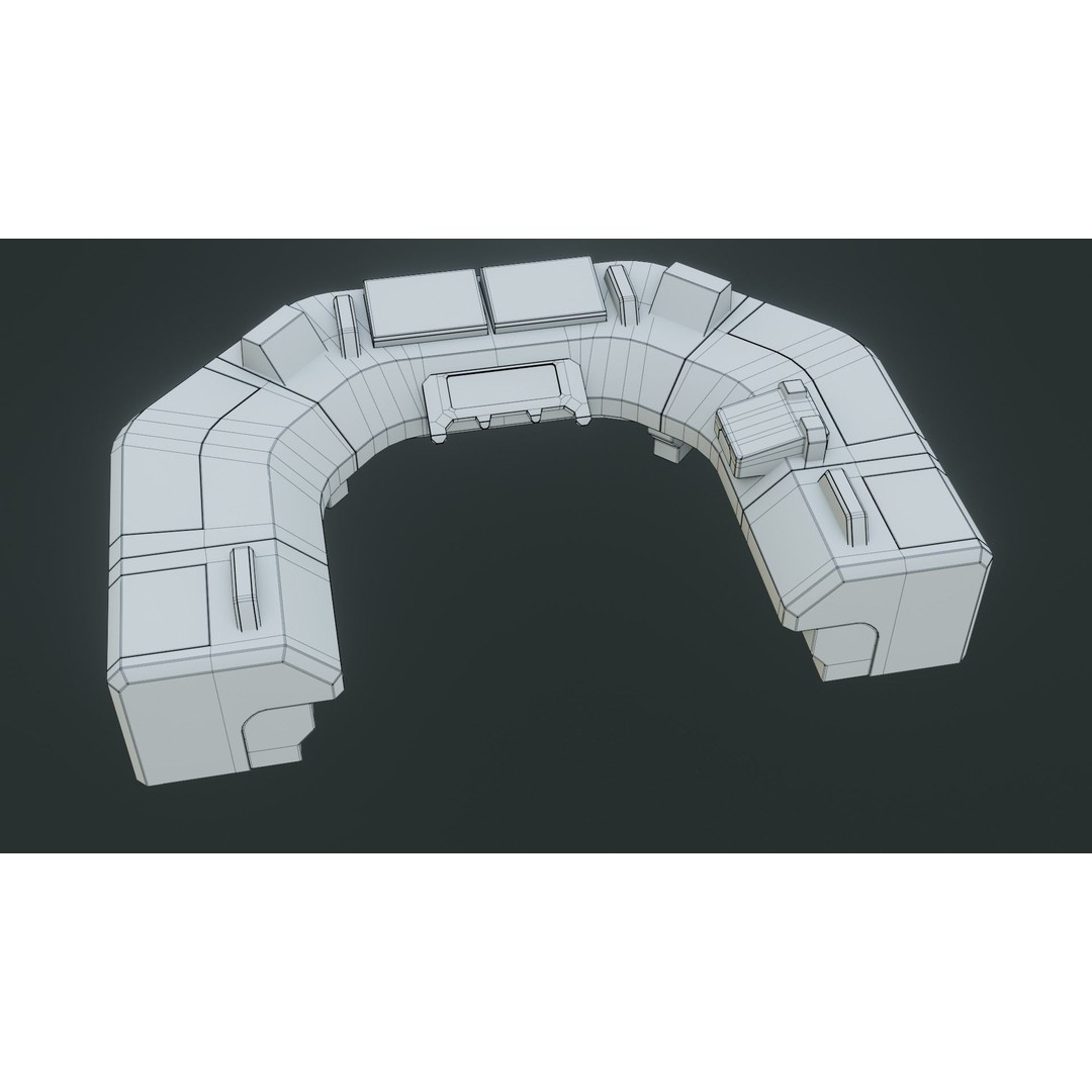 Sci-Fi Control Panel 3D Model – Low Poly PBR Game Asset, FBX, OBJ