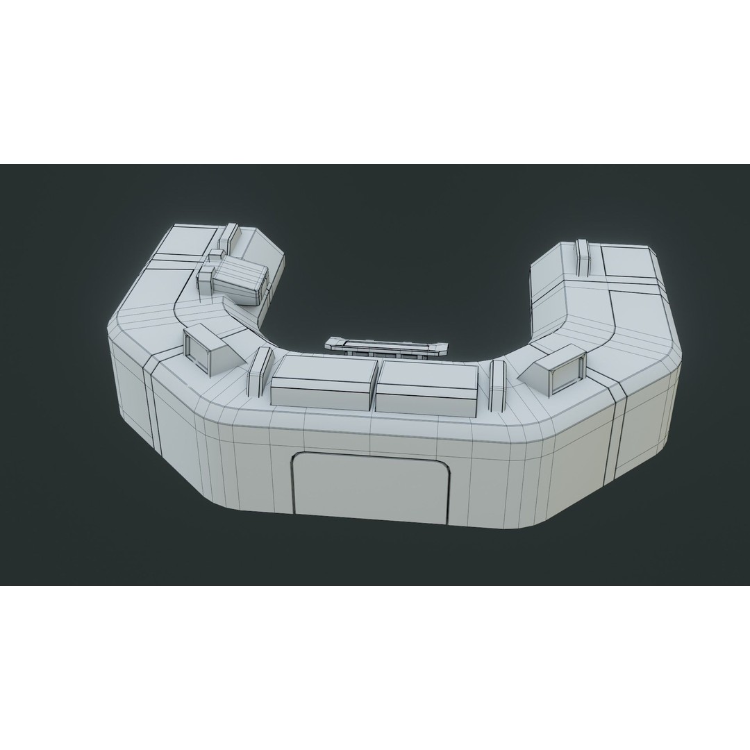 Sci-Fi Control Panel 3D Model – Low Poly PBR Game Asset, FBX, OBJ - View 11