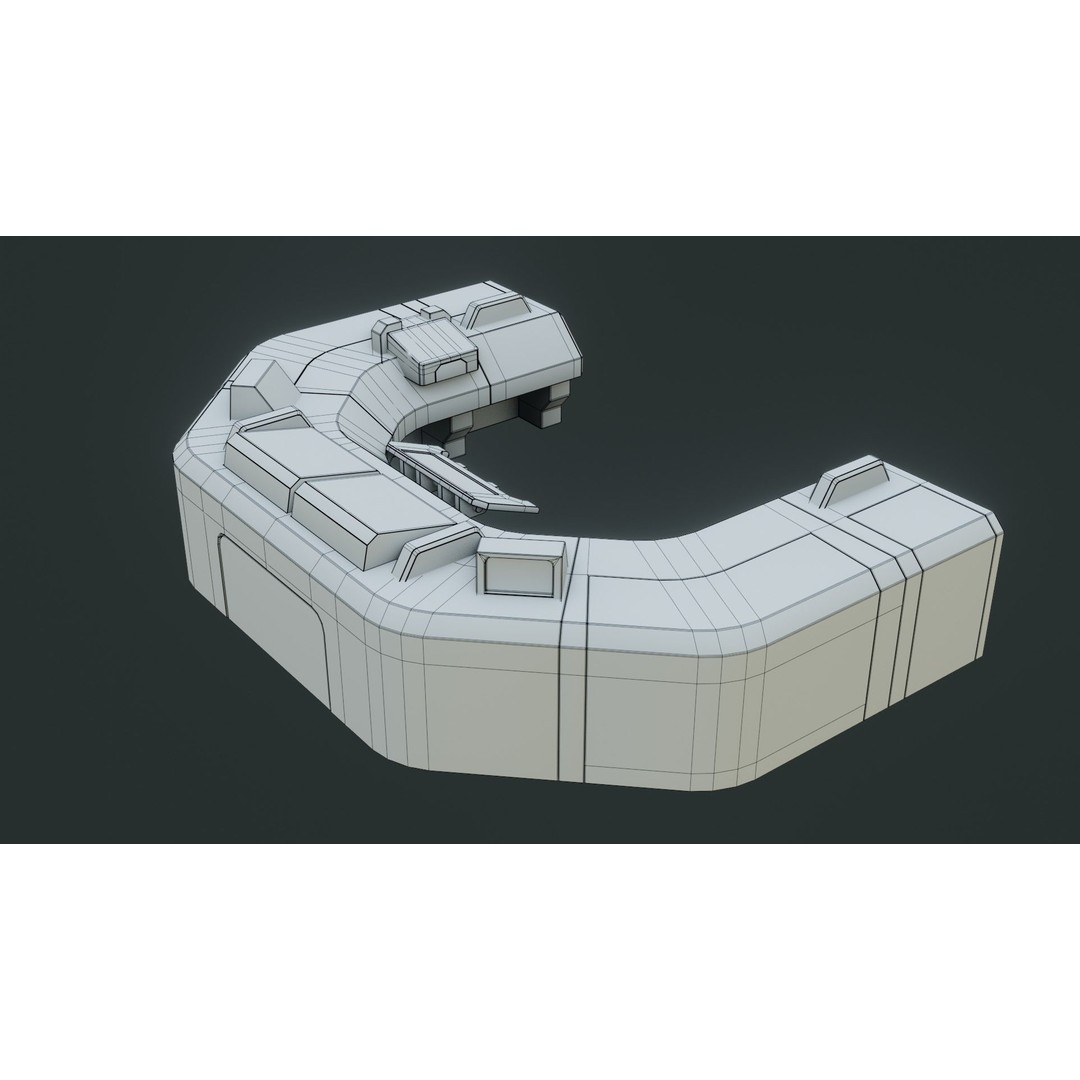 Sci-Fi Control Panel 3D Model – Low Poly PBR Game Asset, FBX, OBJ - View 13