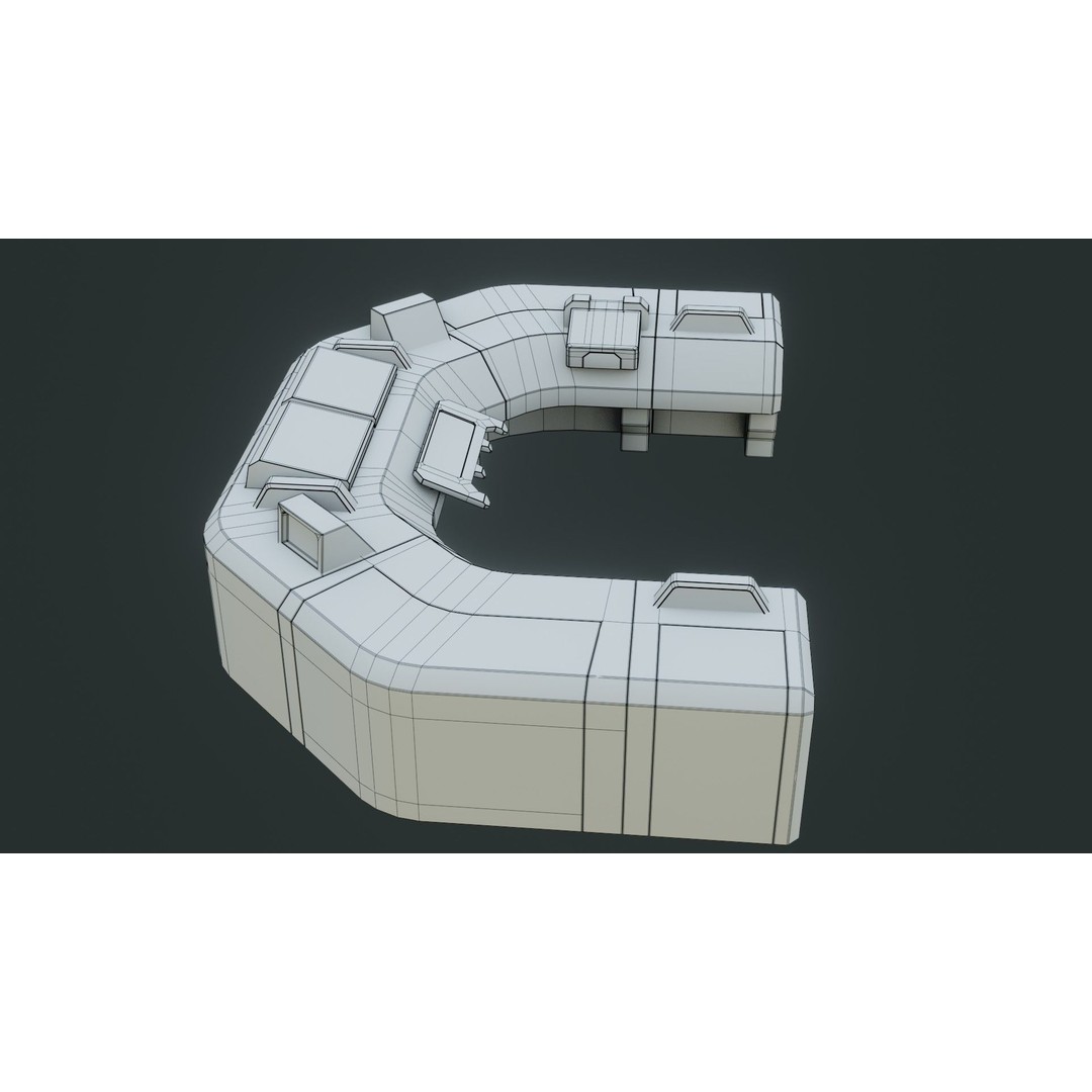 Sci-Fi Control Panel 3D Model – Low Poly PBR Game Asset, FBX, OBJ - View 15