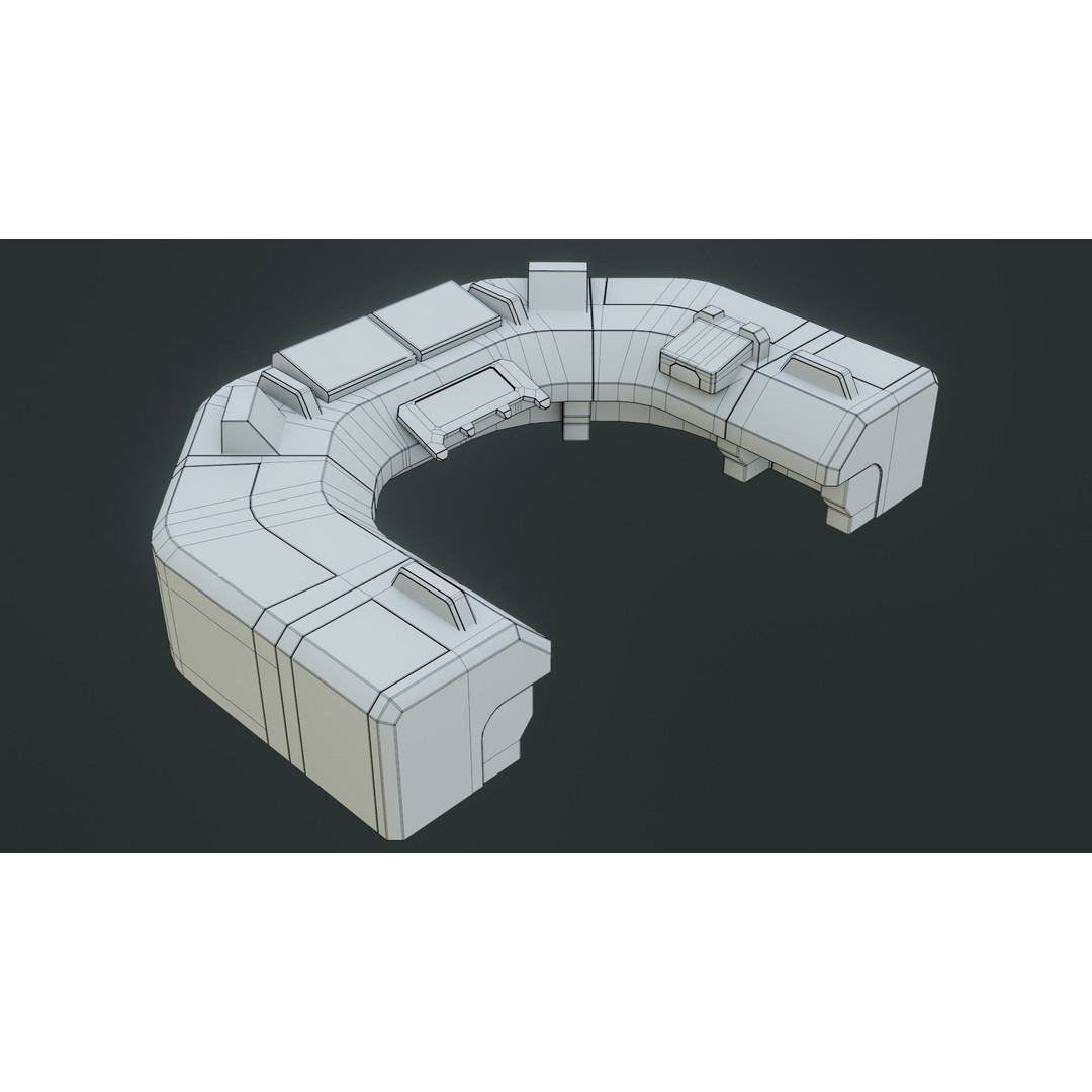Sci-Fi Control Panel 3D Model – Low Poly PBR Game Asset, FBX, OBJ - View 17