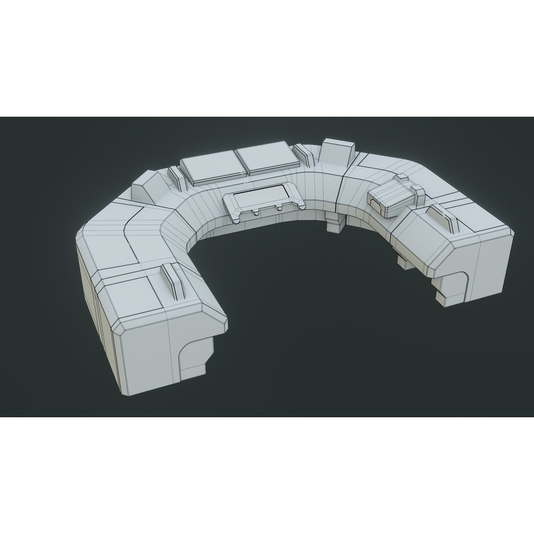 Sci-Fi Control Panel 3D Model – Low Poly PBR Game Asset, FBX, OBJ - View 3