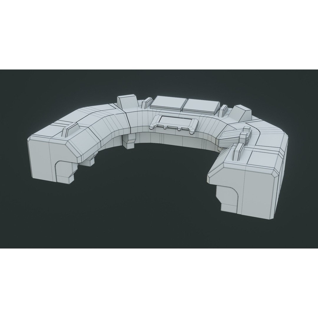 Sci-Fi Control Panel 3D Model – Low Poly PBR Game Asset, FBX, OBJ - View 5