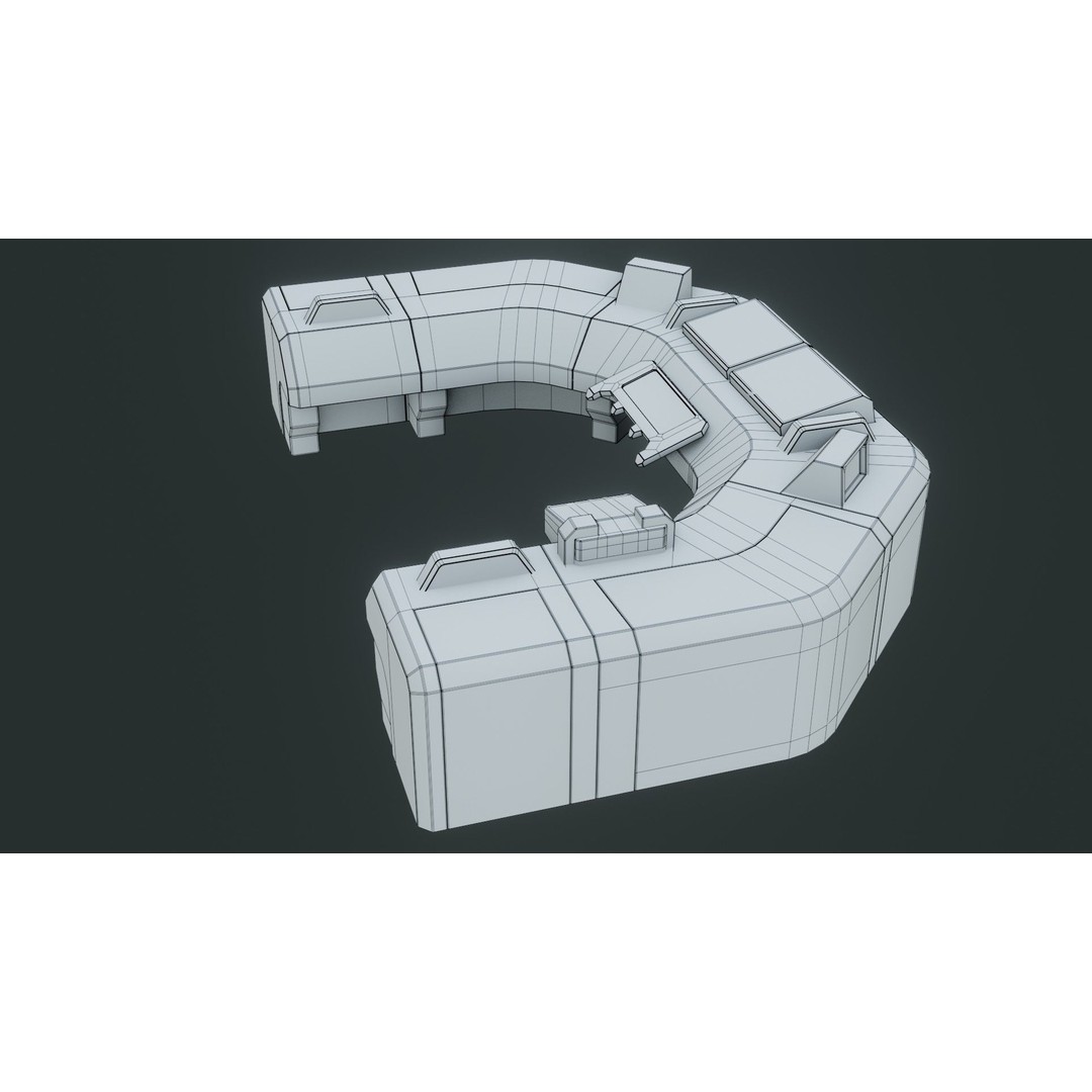 Sci-Fi Control Panel 3D Model – Low Poly PBR Game Asset, FBX, OBJ - View 7