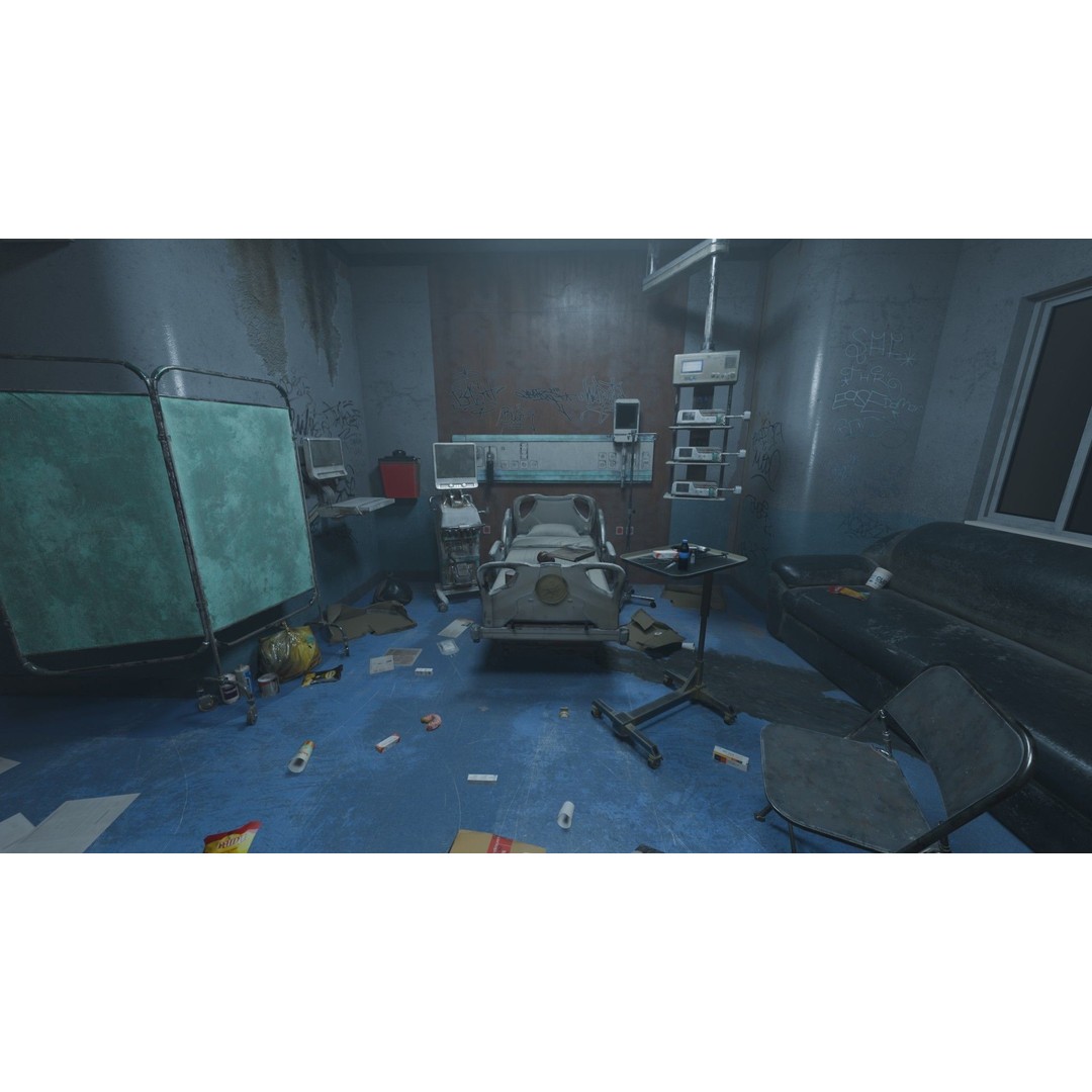 Patient Room 3D Model – Low Poly Concept with Textures for Blender - View 15