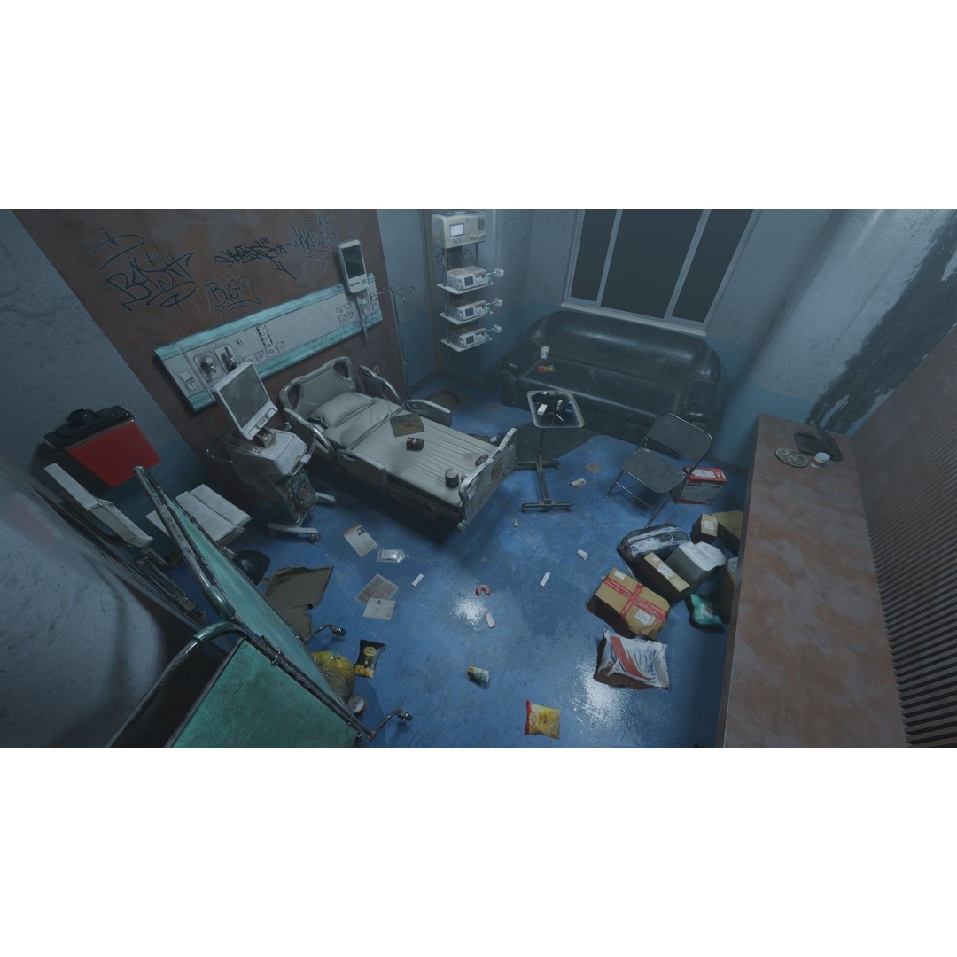 Patient Room 3D Model – Low Poly Concept with Textures for Blender - View 16