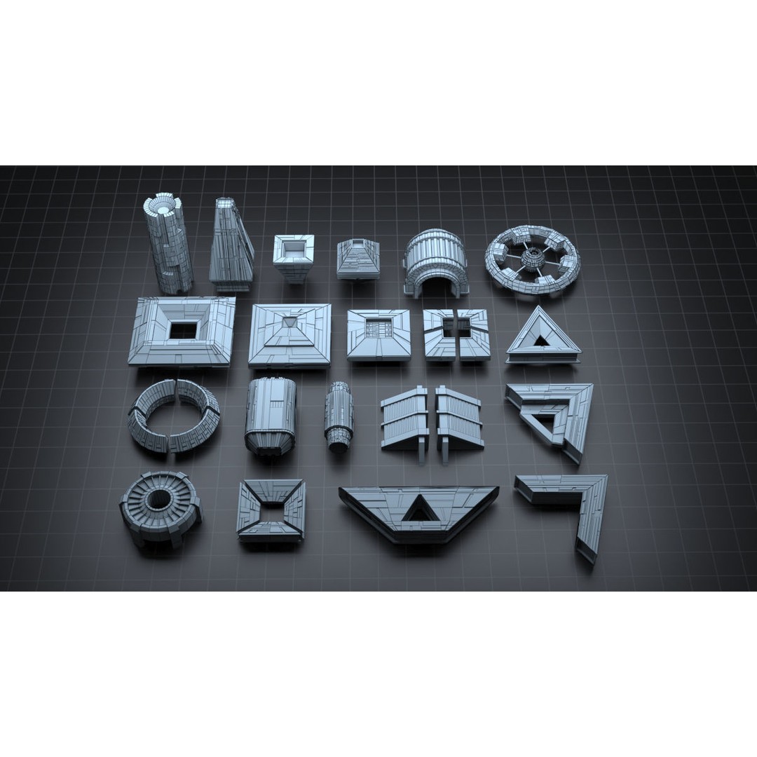 Sci-fi Spaceship 3D Model – Low Poly Game Asset, FBX, OBJ