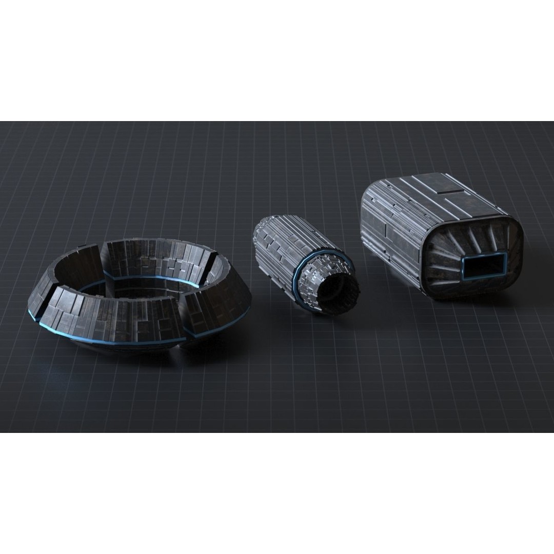 Sci-fi Spaceship 3D Model – Low Poly Game Asset, FBX, OBJ - View 5