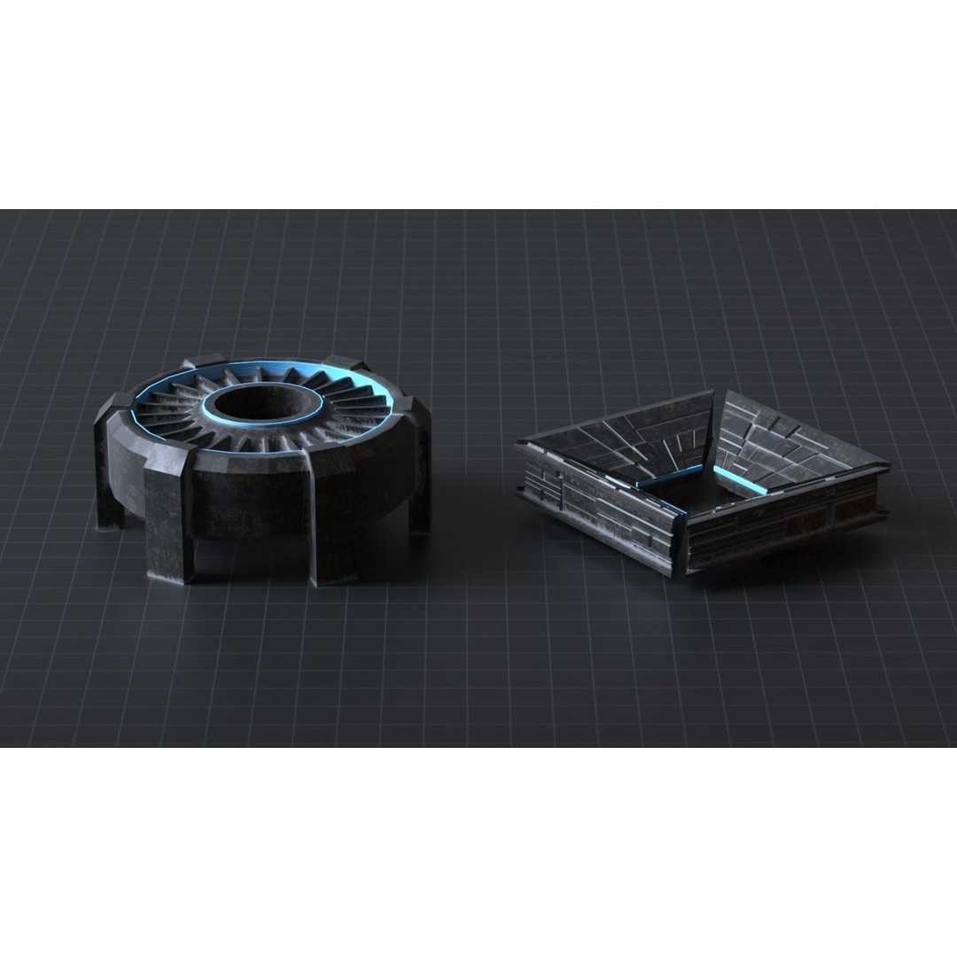 Sci-fi Spaceship 3D Model – Low Poly Game Asset, FBX, OBJ - View 6