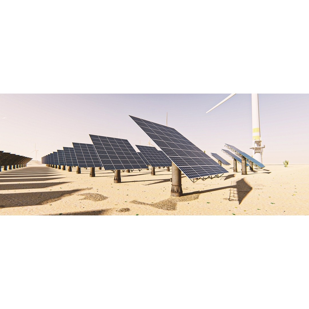 Solar Panel 3D Model – Low Poly Game Asset, PBR Textures, FBX - View 10