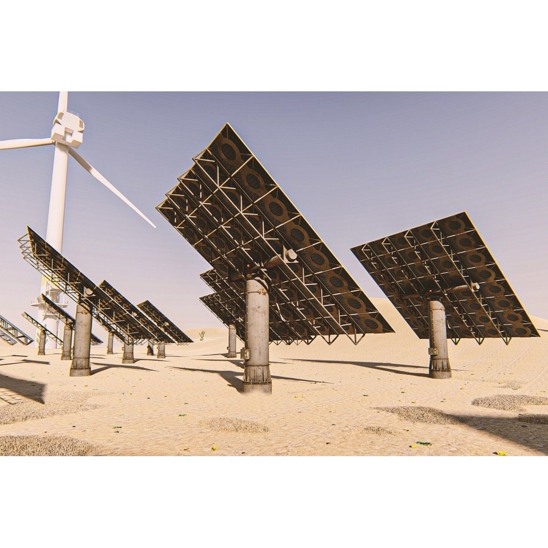 Solar Panel 3D Model – Low Poly Game Asset, PBR Textures, FBX - View 3