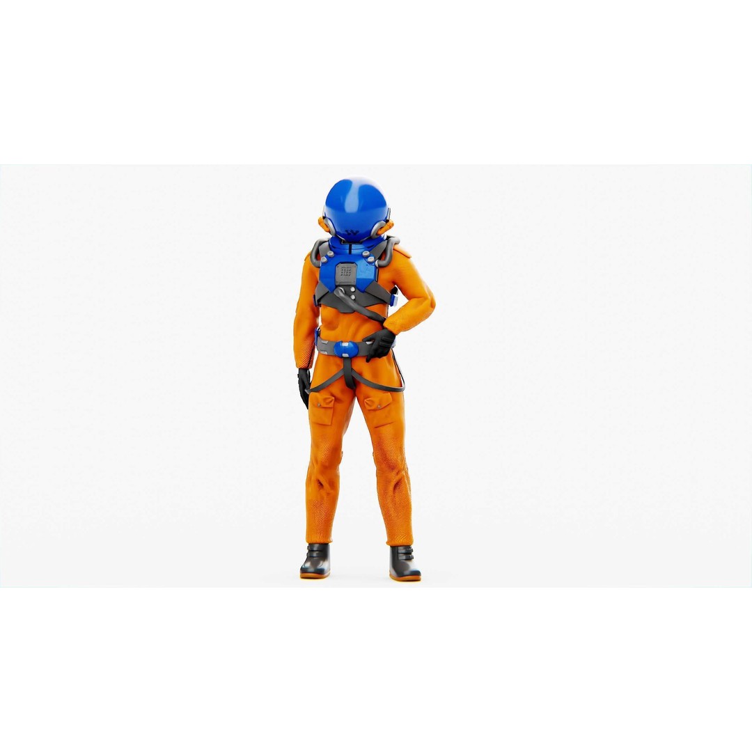 Mars Colony Astronaut 3D Model – Rigged Game Asset, FBX, Blender - View 3