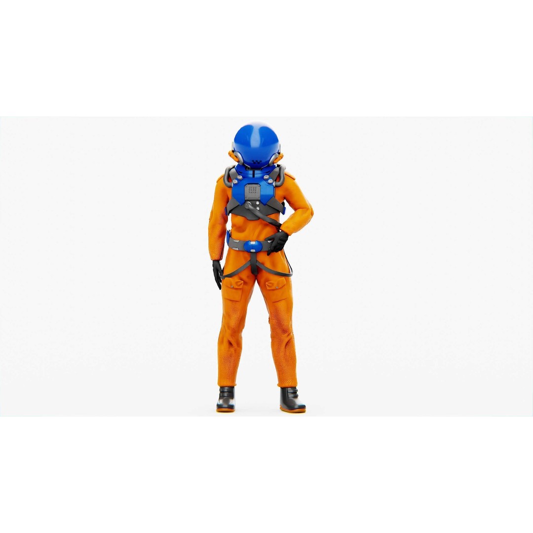Mars Colony Astronaut 3D Model – Rigged Game Asset, FBX, Blender - View 4