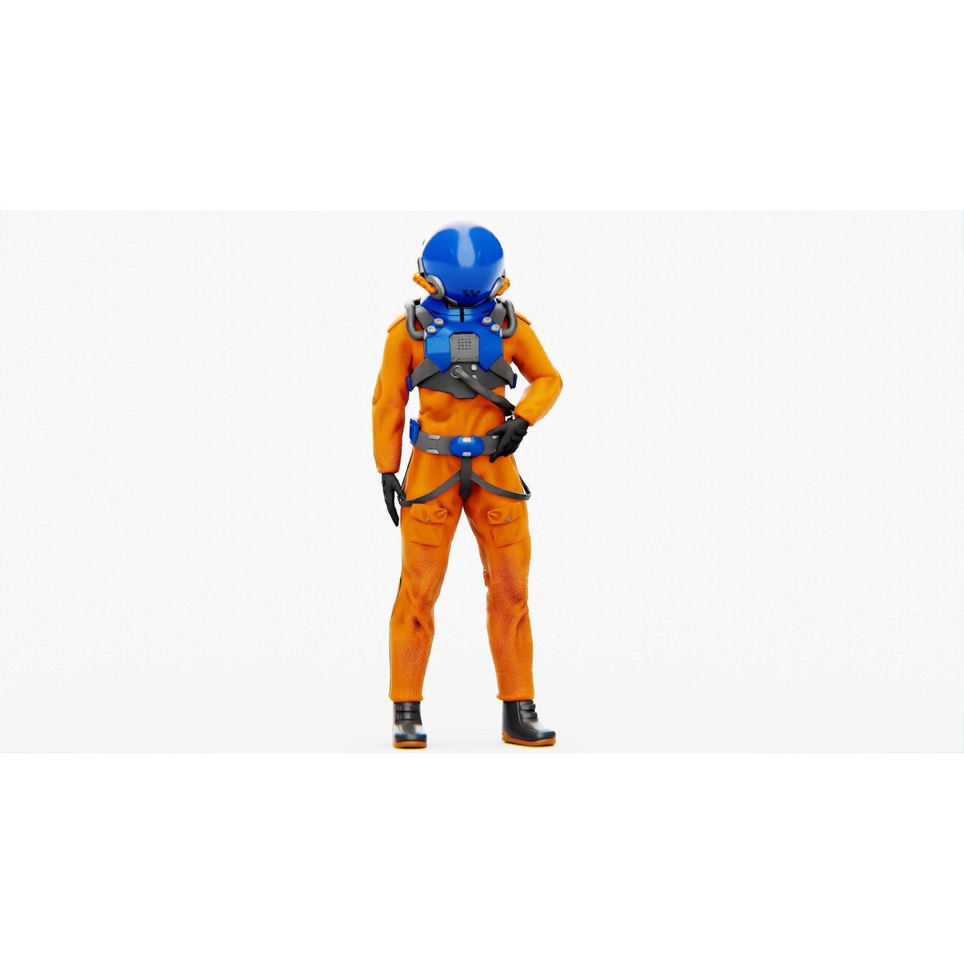 Mars Colony Astronaut 3D Model – Rigged Game Asset, FBX, Blender - View 5