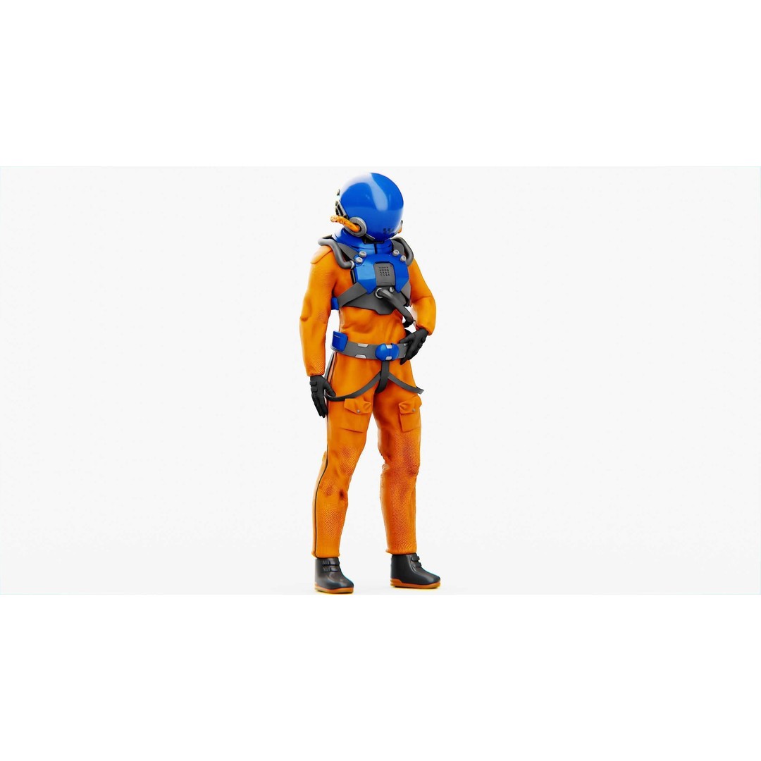 Mars Colony Astronaut 3D Model – Rigged Game Asset, FBX, Blender - View 7